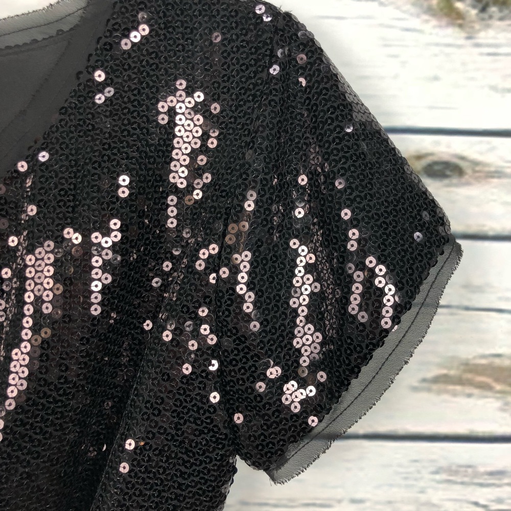 Bcbgeneration Small Black Sequin Bodycon Dress - image 5